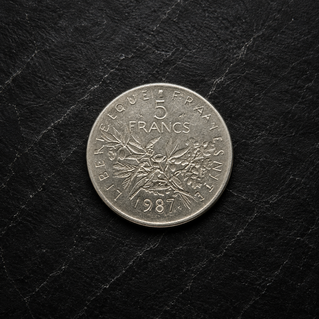1987 France 5 Francs Coin – La Semeuse (The Sower)