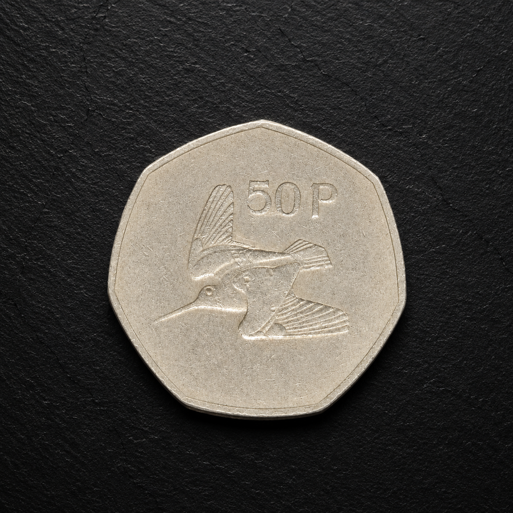 1976 Ireland 50 Pence Coin – Genuine Irish Decimal Collectible