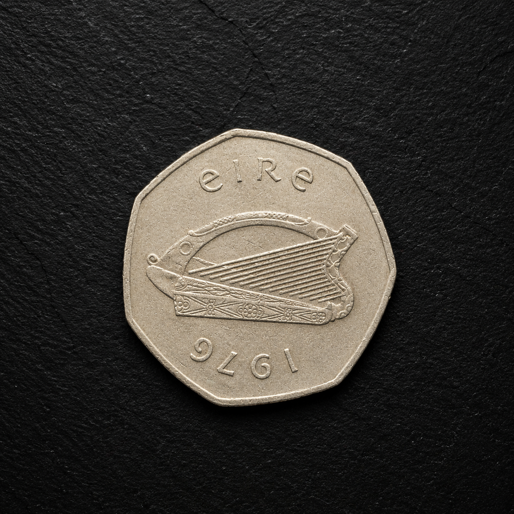 1976 Ireland 50 Pence Coin – Genuine Irish Decimal Collectible