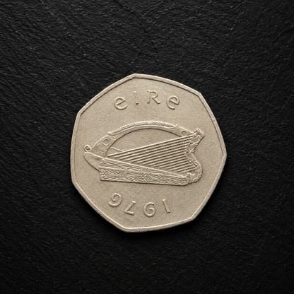 1976 Ireland 50 Pence Coin – Genuine Irish Decimal Collectible