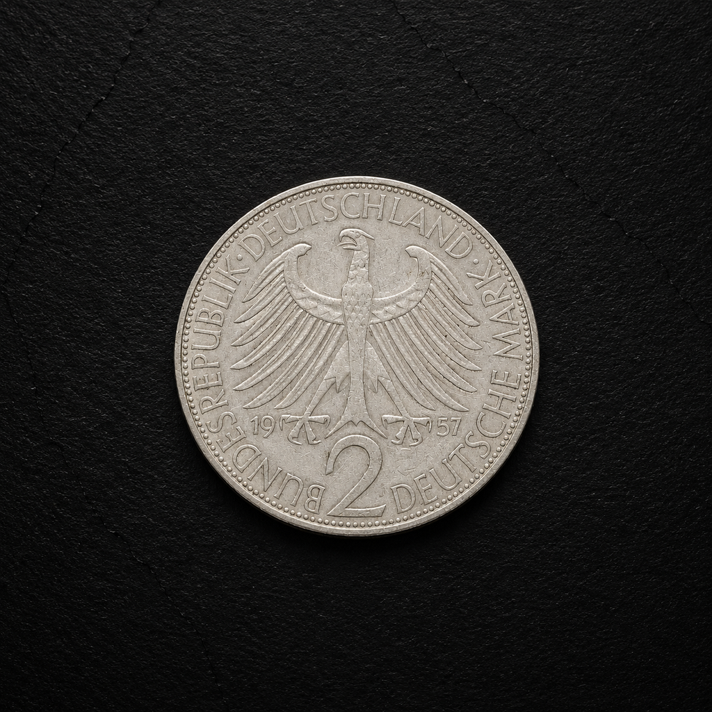 1958 German 2 Deutsche Mark Coin – Max Planck – Genuine Vintage Collectible