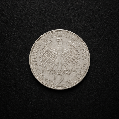 1958 German 2 Deutsche Mark Coin – Max Planck – Genuine Vintage Collectible