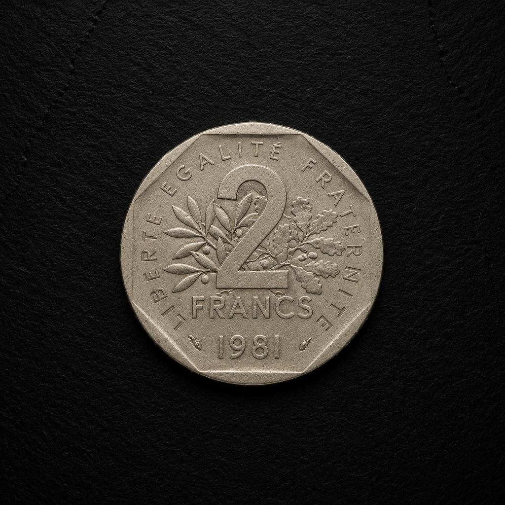 1981 French 2 Francs Coin – Genuine Pre-Euro French Collectible