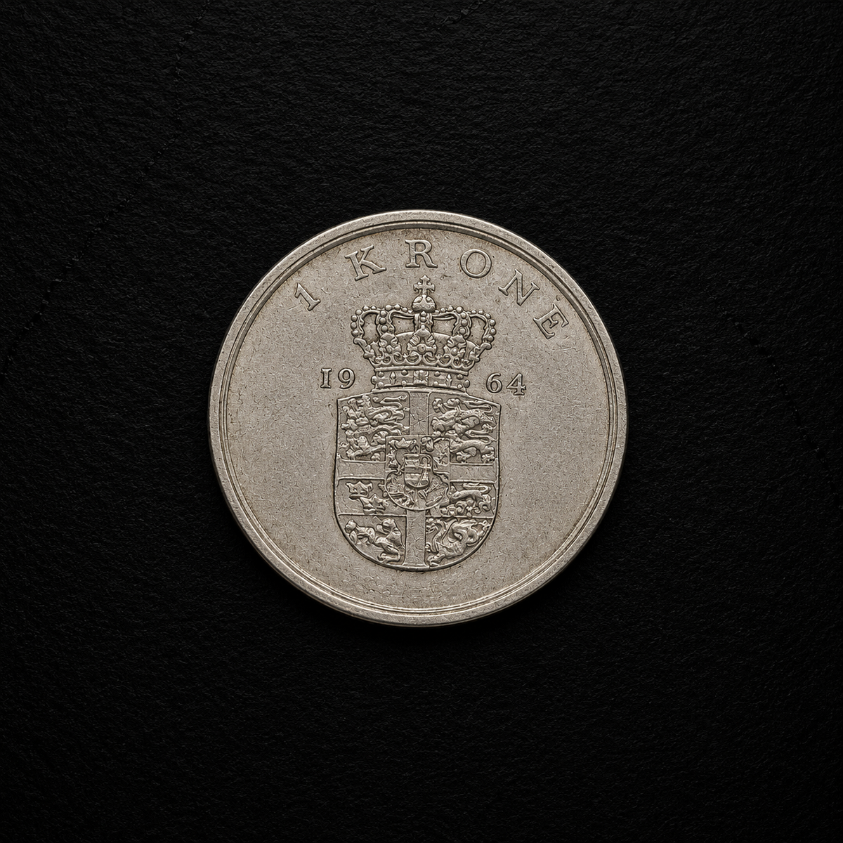 1964 Denmark 1 Krone Coin – Genuine Vintage Danish Collectible