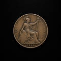1916 Great Britain One Penny Coin – Historic Britannia Bronze Coin
