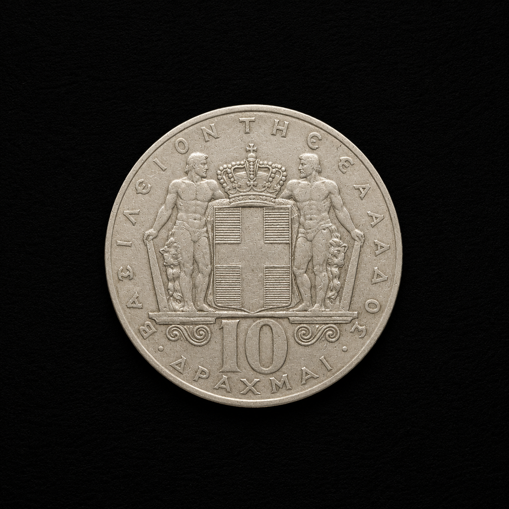 1968 Greece 10 Drachmai Coin – King Constantine II | Greek Collectible Coin