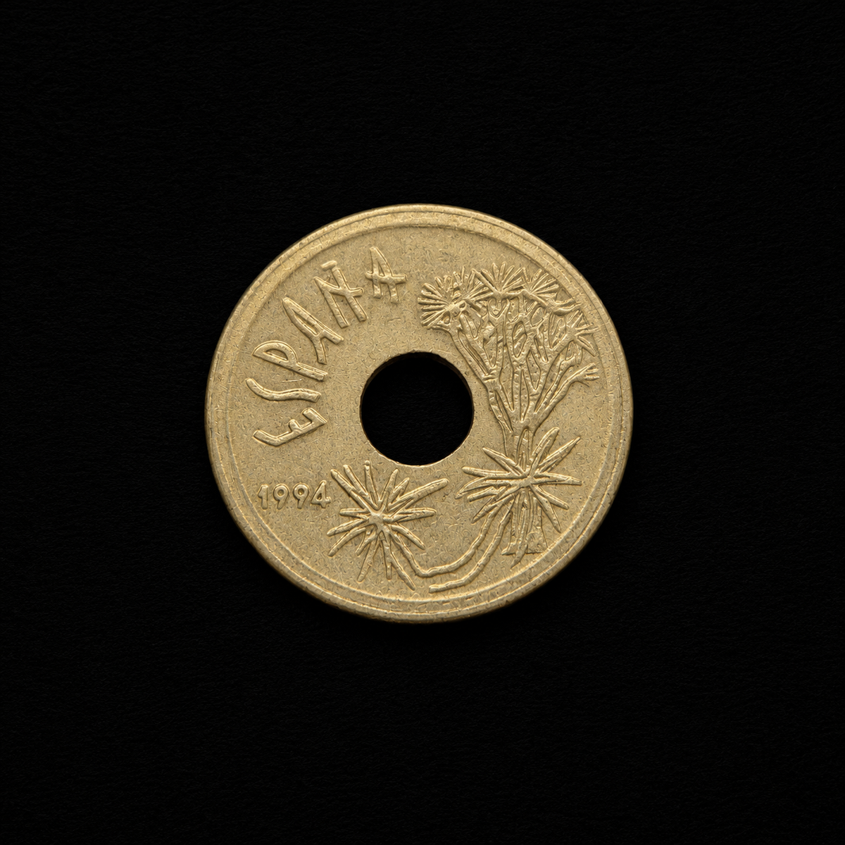 Spain 25 Pesetas Coin – Canary Islands | Holed Spanish Collectible Coin