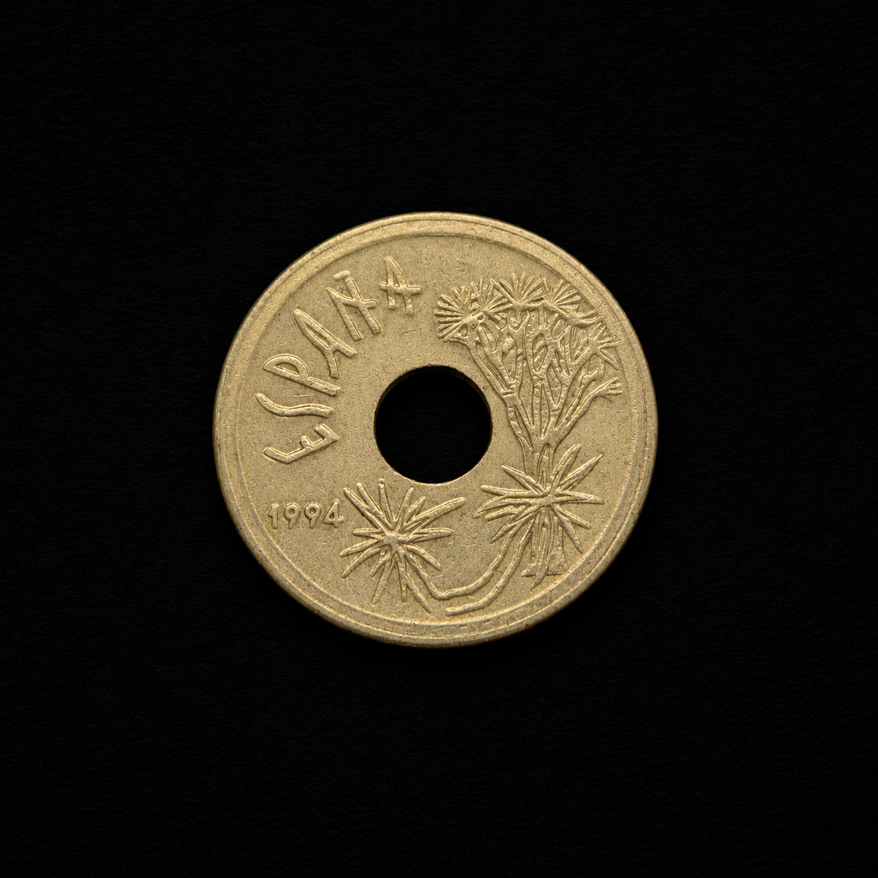 Spain 25 Pesetas Coin – Canary Islands | Holed Spanish Collectible Coin